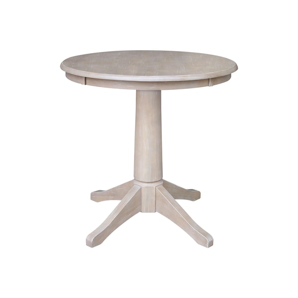 International Concepts Round 30 in Round Top Pedestal Table, 28.9 inH, Washed Gray Taupe, 30 in W, 30 in L, 29.9 in H K09-30RT-27B - main